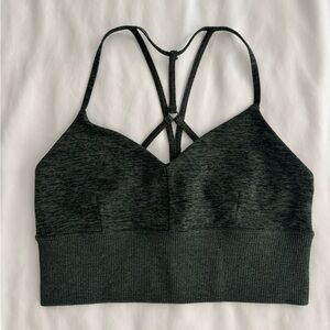 Alo yoga alosoft lush / lavish heather hunter green bra